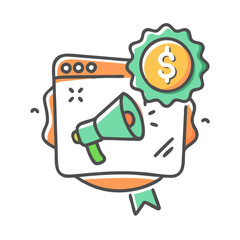 sponsored post icon, sponsored post vector illustration-simple illustration of sponsored post, perfect for sponsored post logos and icons