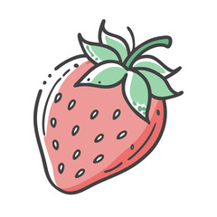 Obraz premium strawberry icon, strawberry vector illustration-simple illustration of strawberry, perfect for strawberry logos and icons