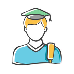 student icon, student vector illustration-simple illustration of student, perfect for student logos and icons