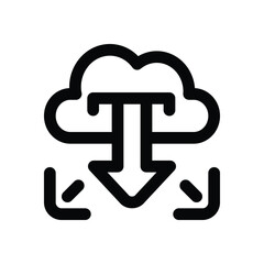 cloud download line icon. Clean and minimalist vector icon for websites, mobile apps, presentations, and logos. Fully scalable and customizable for any project.