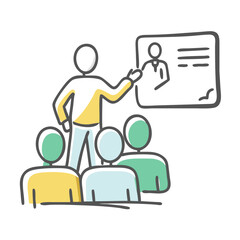 teacher giving lecture icon, teacher giving lecture vector illustration-simple illustration of teacher giving lecture, perfect for teacher giving lecture logos and icons