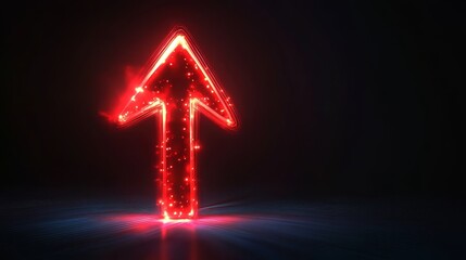 Glowing Red Arrow, tech ,direction