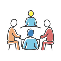 Fototapeta premium team meeting icon, team meeting vector illustration-simple illustration of team meeting, perfect for team meeting logos and icons