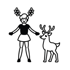 reindeer with christmas tree