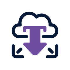 cloud download dual tone icon. Sleek and modern vector icon for websites, mobile apps, marketing materials, and corporate design. Fully scalable and ready to use.