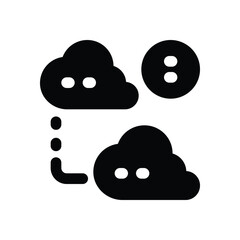 cloud migration  glyph icon. Strong and solid vector icon for websites, mobile interfaces, presentations, and visual branding. High quality and easy to edit.