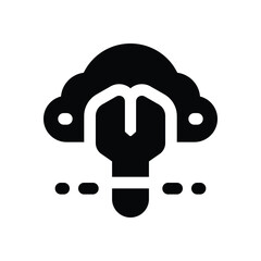 cloud service  glyph icon. Strong and solid vector icon for websites, mobile interfaces, presentations, and visual branding. High quality and easy to edit.