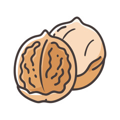 walnut icon, walnut vector illustration-simple illustration of walnut, perfect for walnut logos and icons