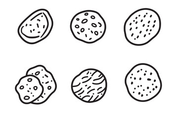 Clean Naan Bread Line Art Style