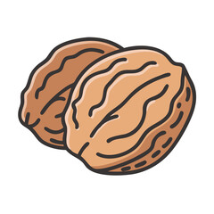 walnut icon, walnut vector illustration-simple illustration of walnut, perfect for walnut logos and icons