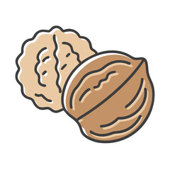 walnut icon, walnut vector illustration-simple illustration of walnut, perfect for walnut logos and icons