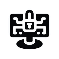computer glyph icon. Strong and solid vector icon for websites, mobile interfaces, presentations, and visual branding. High quality and easy to edit.
