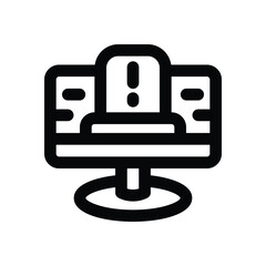 Fototapeta premium warning line icon. Clean and minimalist vector icon for websites, mobile apps, presentations, and logos. Fully scalable and customizable for any project.