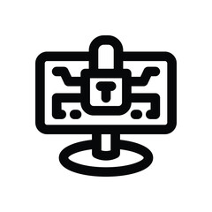 computer line icon. Clean and minimalist vector icon for websites, mobile apps, presentations, and logos. Fully scalable and customizable for any project.