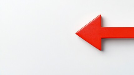 Red Arrow on White Background Direction, Guide , Arrow