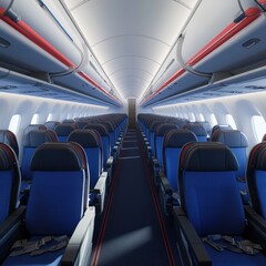 Interior view of a Southwest Airlines airplane cabin showcasing comfortable seating on a sunny daytime flight