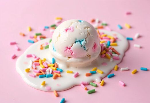 Melting Ice Cream with Sprinkles