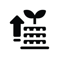 growth glyph icon. Strong and solid vector icon for websites, mobile interfaces, presentations, and visual branding. High quality and easy to edit.