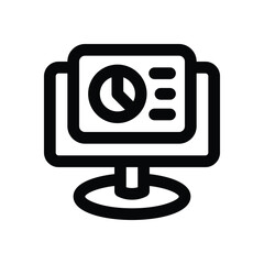 monitor line icon. Clean and minimalist vector icon for websites, mobile apps, presentations, and logos. Fully scalable and customizable for any project.