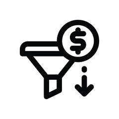 filter line icon. Clean and minimalist vector icon for websites, mobile apps, presentations, and logos. Fully scalable and customizable for any project.