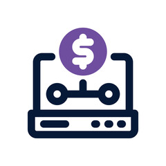 laptop dual tone icon. Sleek and modern vector icon for websites, mobile apps, marketing materials, and corporate design. Fully scalable and ready to use.