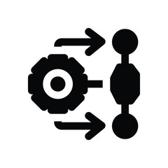 process glyph icon. Strong and solid vector icon for websites, mobile interfaces, presentations, and visual branding. High quality and easy to edit.