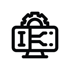 information system line icon. Clean and minimalist vector icon for websites, mobile apps, presentations, and logos. Fully scalable and customizable for any project.