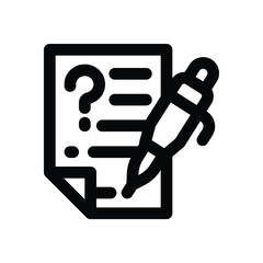 questionnaire line icon. Clean and minimalist vector icon for websites, mobile apps, presentations, and logos. Fully scalable and customizable for any project.
