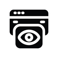 view glyph icon. Strong and solid vector icon for websites, mobile interfaces, presentations, and visual branding. High quality and easy to edit.