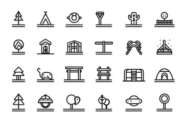 Park Icon Simple Minimalist Line Art