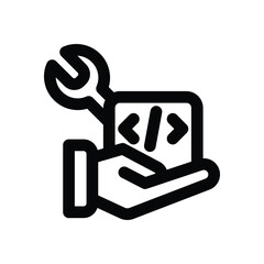 digital service line icon. Clean and minimalist vector icon for websites, mobile apps, presentations, and logos. Fully scalable and customizable for any project.