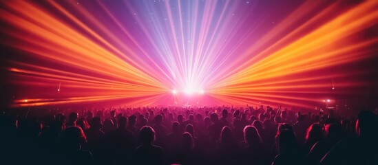 Crowd at Concert with Laser Show