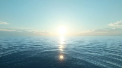 Obraz premium Serene ocean vista at sunrise or sunset.