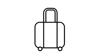 Fototapeta premium Simple black outline suitcase graphic