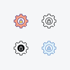 Setting  icons set in different style vector stock illustration