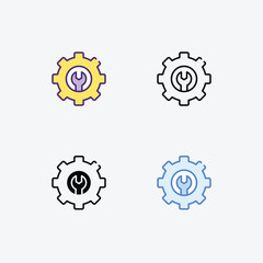 Setting  icons set in different style vector stock illustration