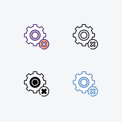 Delete  icons set in different style vector stock illustration