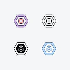 Setting  icons set in different style vector stock illustration