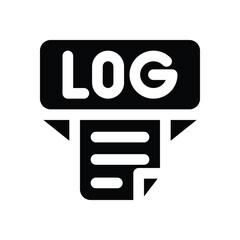 log format glyph icon. Strong and solid vector icon for websites, mobile interfaces, presentations, and visual branding. High quality and easy to edit.