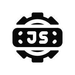 javascript glyph icon. Strong and solid vector icon for websites, mobile interfaces, presentations, and visual branding. High quality and easy to edit.