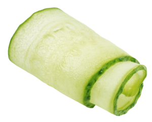 Cucumber slice isolated on white background, full depth of field