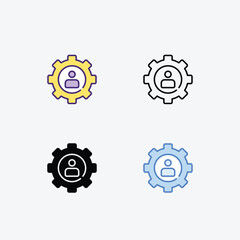 User  icons set in different style vector stock illustration