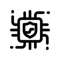 cyber security line icon. Clean and minimalist vector icon for websites, mobile apps, presentations, and logos. Fully scalable and customizable for any project.