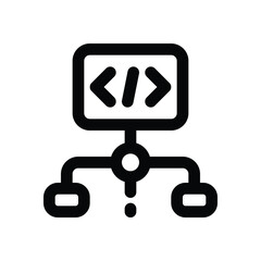 distribution code line icon. Clean and minimalist vector icon for websites, mobile apps, presentations, and logos. Fully scalable and customizable for any project.
