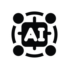 artificial intelligence glyph icon. Strong and solid vector icon for websites, mobile interfaces, presentations, and visual branding. High quality and easy to edit.