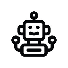 robot analysis line icon. Clean and minimalist vector icon for websites, mobile apps, presentations, and logos. Fully scalable and customizable for any project.