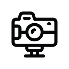 camera line icon. Clean and minimalist vector icon for websites, mobile apps, presentations, and logos. Fully scalable and customizable for any project.