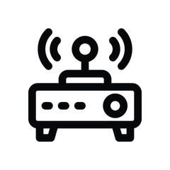 wifi router line icon. Clean and minimalist vector icon for websites, mobile apps, presentations, and logos. Fully scalable and customizable for any project.