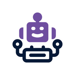 robot analysis dual tone icon. Sleek and modern vector icon for websites, mobile apps, marketing materials, and corporate design. Fully scalable and ready to use.