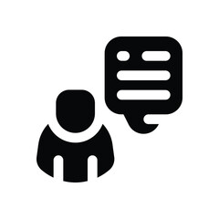 review glyph icon. Strong and solid vector icon for websites, mobile interfaces, presentations, and visual branding. High quality and easy to edit.